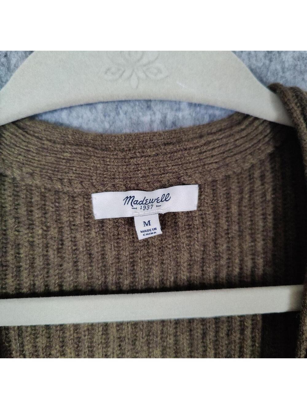 Madewell Olive Brown Wool \University Cardigan - Medium - Picture 6 of 8